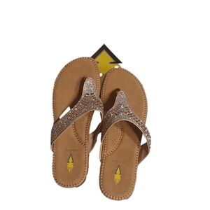 VOLATILE  CHITINA GOLD WOMEN'S THONG SANDALS SIZE 11